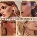 2Pcs 14K Gold Plated Flat Back Stud Earrings for Women, Hypoallergenic Stainless Steel Screw Back Cartigale Conch Helix Earrings. 