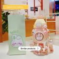 Cute Rabbit Water Bottle With Straw Leak Proof Bpa free. 
