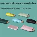 Ultra Light Small Mini Women Five Fold Umbrella Sun Proof Sun Proof Anti UV Sun Rain Dual Use Umbrella Thick Black Glue Pocket S. 