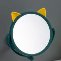 Wall Mounted Mirror Folding Arm Extend Bathroom Mirror Without Drill Cat Ear Single Side Cosmetic Makeup Mirror Space Saving. 