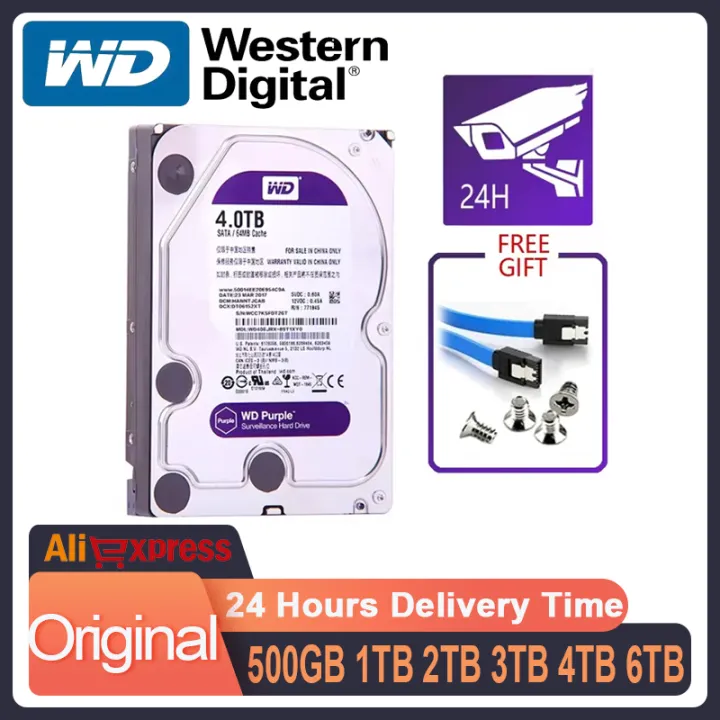Western Digital Purple HDD 1TB 2TB 3TB 4TB 6TB 8TB SATA 6.0Gb/s 3.5" Hard Drive Disk Security System Video Recorder DVR NVR CCTV