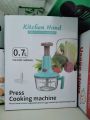 2L (2liter) Chopper Multifunction Hand Blender Hand Pat Manual Food Chopper Mixer Grinder Kitchen High Capacity With 3 Curved Stainless Steel Blades Food Processor Mixer Juicer Quick Cook Tool Press Type to Chop Fruits Onions/Nuts/Ginger/Herbs/Garlics. 