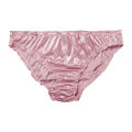 Hot Sale Ladies Frill Trim Satin 100% Ice Silk Seamless No Show Underwear Invisible Briefs Women's Panties. 