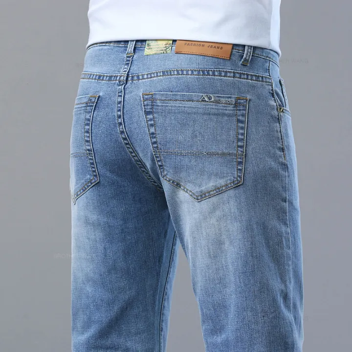 2024%20Spring%20and%20Summer%20Thin%20Men's%20Light%20Blue%20Jeans%20Classic%20Style%20Business%20Fashion%20Stretch%20Fabric%20Straight%20Pants%20Male%20Brand%20-%20Image%202