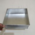 Cake Baking Pan Square Shape Baking Mould, Silver 7x7 inches. 