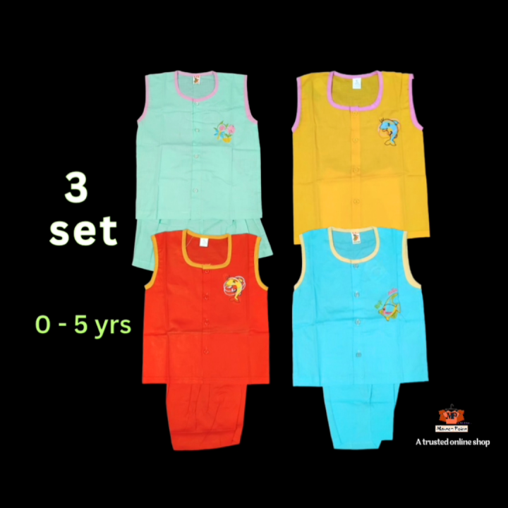 3 set baby boy girl 100% cotton fotua nima | baby boy girl maggie sleeve kurtas