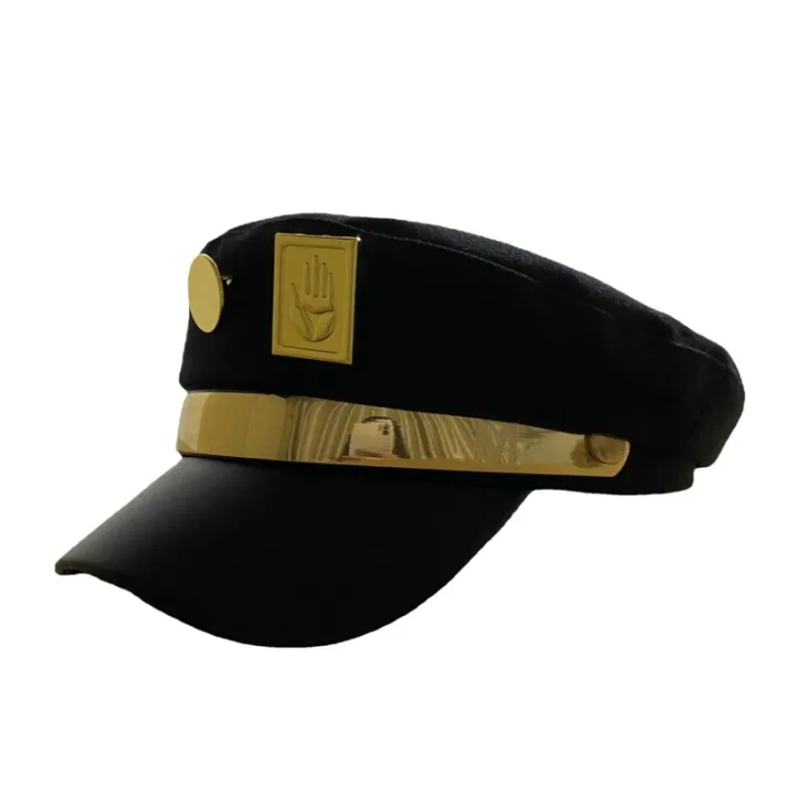 JoJo's%20Bizarre%20Adventure%20Kujo%20Jotaro%20Cosplay%20Cap%20Unisex%20Adult%20Metal%20Badge%20Hat%20Prop%20-%20Image%205