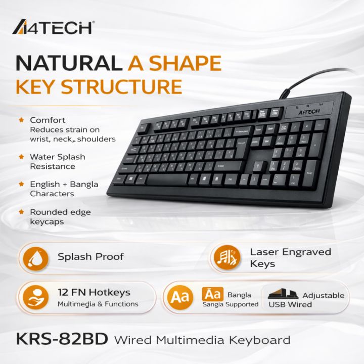 A4TECH%20KRS-82BD%20Wired%20Multimedia%20Keyboard%20With%20Bangla%20-%20Original%20A4TECH%20bangla%20keyboard,%20usb%20wired%20keyboard,%20multimedia,%20computer,%20office,%20ergonomic,%20budget,%20desktop,%20laptop%20external,%20splash%20resistant,%20durable,%20standard%20full%20size%20cheap%20comfortable%20typing%20-%20Image%204