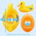 Duck Shaped Baby Swimming Ring, Inflatable Baby Swimming Float PVC Safety Aid Float Seat Circle Swim Float Boat with Double Handle and Inflator for Age 6 Months to 3 Years Toddler Floating Training. 