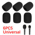 6pcs Microphone Cover High Density Mic Windscreen Sponge Foam For Most Standard Microphones. 