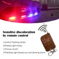 car van jeep Shell 4 Pcs Vip Light Grill Car Police LED Light Strobe Red Blue Emergency Remote Wireless Control Flash Yellow. 