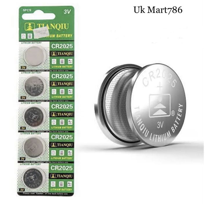 Uk Mart 5PCS TIANQIU CR 2025 Cell Button Coin Battery Watch 3V
