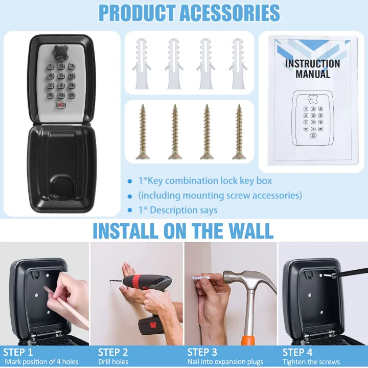 Key%20Lock%20Box%20Wall-Mount%20Secret%20Code%20Security%20Key%20Safe%20Secret%20Organizer%20Box%20No%20Key%20Home%20Office%20Weatherproof%20Safe%20Key%20Keeper%20NEW%20-%20Image%207