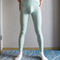 Mens Ultra-Thin See-through Long Johns Underwear Soft Ice Silk Lounge Wear Pajamas Sleep Thermal Underwear Bottoms. 