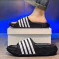 Stylish Black & White Slide Sandals – Casual Comfortable Slippers for Men. 