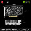MSI GeForce RTX 3050 VENTUS 2X 6G OC Gaming Graphics Card 6GB GDDR6 96-bit HDMI DP PCI-E 4.0x8 Desktop Full New Game Video Card.
