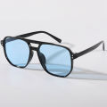Women Men Square Sun Glasses Retro Polygon Sunglasses Female Black Vintage Fashion Ladies Oculos De Sol Double Beam Eyeglasses.
