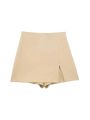 Women's Front Slit Shorts Skirts With Side Zipper, High Waist, Female Skort, Chic Fashion. 