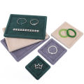 Velvet Jewelry Display Tray - Luxury Ring Pendant Bracelet Necklace Gold Showcase Organizer. 
