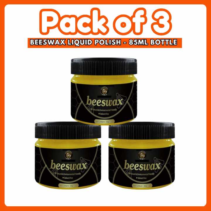 PACK OF 3 | Beeswax liquid Furniture Polish ,Wood Seasoning Beeswax | Natural Wood Wax Traditional Beeswax Polish for Wood & Furniture | Beeswax Wood Polish and Cleaner for Furniture Care | 3 pcs beeswax liquid polish 85ml