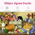46*28cm 500 Pieces Jigsaw Puzzle for Adults Painting The Cat in The Bower Paper Puzzles Home Decor Wall Display Festival . 