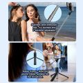 Q07 Selfie Stick & Mini Tripod with Bluetooth Remote, Fill Light & 100cm Extendable Rod for Phones. 