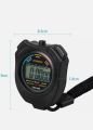 Stopwatch Timer Digital Handheld Black Multi-function Professional Electronic Chronograph Sports Waterproof Stop Watch Including Battery. 