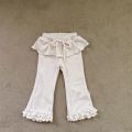 K2735 Korean Style Spring Autumn Girls Long Pants Children Gored Baby Girls Micro Flared Skirt Cute Wood Ear Design. 