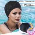Swimming Cap Silicone Waterproof Swimming Cap Flat Ear Protection Cap Solid Colour Plain Men's and Women's Swimming Cap Child.