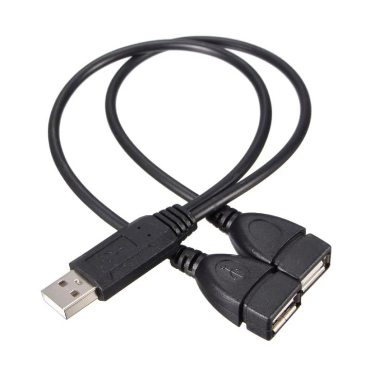 Dual Splitter Adapter Cable 2 Port USB HUB USB 2.0 Male To Dual USB ...