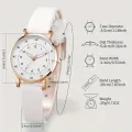 6PCS/Set Women's Quartz Watch Fashion Arabic Dial Leather Band Quartz Watch Jewelry Set（Without Box）. 