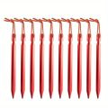 10Pcs/lot 18cm Aluminum Alloy Yard Canopy Tent Pegs Garden Stakes Ground Nail Heavy Duty With Reflective Cord Hammock Camping. 