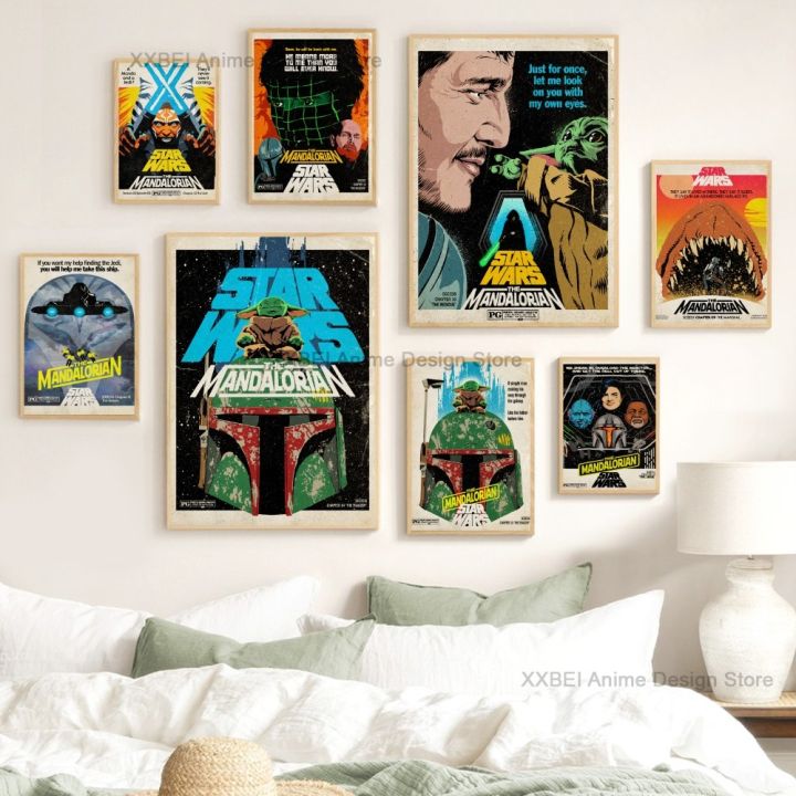 1pc Home Decoration Poster Star-Wars The Mandalorian Movie Wall Sticker Bedroom Living Room Mural High Quality Printed Matter