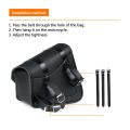 Universal Motorcycle Saddle Bags PU Leather Tool Bag w/Water Bottle Holder Cafe Racer Luggage Bag Waterproof For Cruiser Custom. 