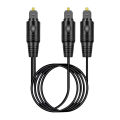 Digital Optical Audio Splitter 1 in 2 Out Toslink Fiber Optic 1 Male to 2 Male Cable for Home Theater Stereo System. 