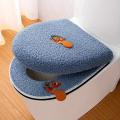 2pc/set Of Warm Toilet Seat Covers, Including Toilet Seat Cover And Toilet Lid Cover, Warm Soft Washable Closestool Seat Cushion.