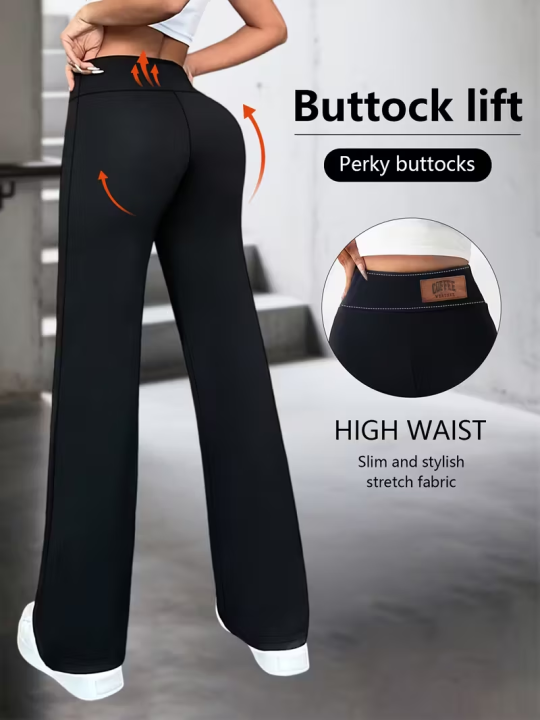 Womens%20High%20Waisted%20Straight%20Leg%20Pants%20Stretchy%20Black%20Solid%20Commuting%20Trousers%20Color%20Elegant%20And%20Essential%20For%20Office%20Wear%20Jeans%20-%20Image%203