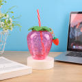 1pc Strawberry Straw Cup Cute Cartoon Strawberry Straw Cup Fruit shaped Suitable for Summer Beach, Juice Cup, Beverage Cup. 