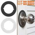 2 Pcs Door Knob Plates Round Version Stainless Steel Door Reinforcement Plate 2-1/8" Inner Diameter 3-1/2" Outer Diameter Scar.