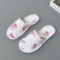 Women Home Slippers Soft Cotton Floral Floor Shoes Antislip Bedroom Slippers Lightweight Couple Slippers Fashion Women Shoes. 