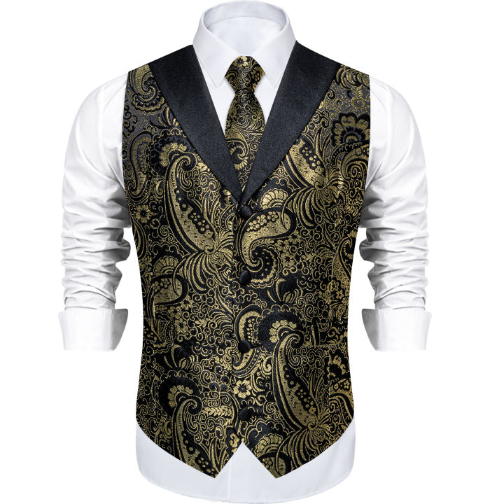 Men's%20Paisley%20%20Suit%20Vest%20with%20Macthing%20Golden%20Paisley%20Neck%20Tie%20Handkerchief%20Cufflinks%20Wedding%20Prom%20Tuxedo%20Waistcoat%20-%20Image%202