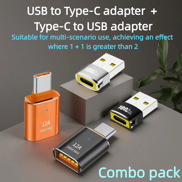 USB To Type C OTG Adapter USB C Female to USB A Male Converter For PC ...