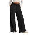 Women Long Pants 2026 Spring Summer Straight Long Elastic Waist Wide Leg Women long trousers Casual Soft Knitted Yoga Pants. 