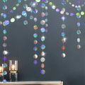 3.75M 12.3ft Paper Banner Birthday Party Decoration First 1st Kids Boy Girl Adult Laser Silver Garland Wedding Baby Shower.