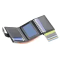 New Business ID Credit Card Holder Men And Women Metal RFID Vintage Aluminium Box PU Leather Card Wallet Note Carbon. 