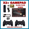 X2 Plus Game Stick Wireless Retro Game Console | 30,000+ Games ( Tekken, GTA, NBA, FIFA, God of War etc. )  With HD Graphics | 64 GB Card In X2 Plus Gamepad Controller. 