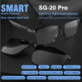 SG-20 Pro TWS 2-in-1 Smart Bluetooth Glasses - Convertible Sunglasses & Clear Lenses, Wireless Audio, Touch Control. 