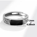 European American Fashion New Vintage Dragon Pattern Titanium Steel Ring Hip Hop Men Single Party Opening Adjustable Ring. 