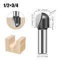 1/2 shank Ball Nose Router Bit Set Round Milling Cutter For Wood CNC Radius Core Box Solid Carbide Tools.