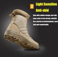 Tactical Boots Combat Swat and Tactical Shoes Camel / Khaki Long Shoes, Swat Original Hiking, army long Duty Boot. 